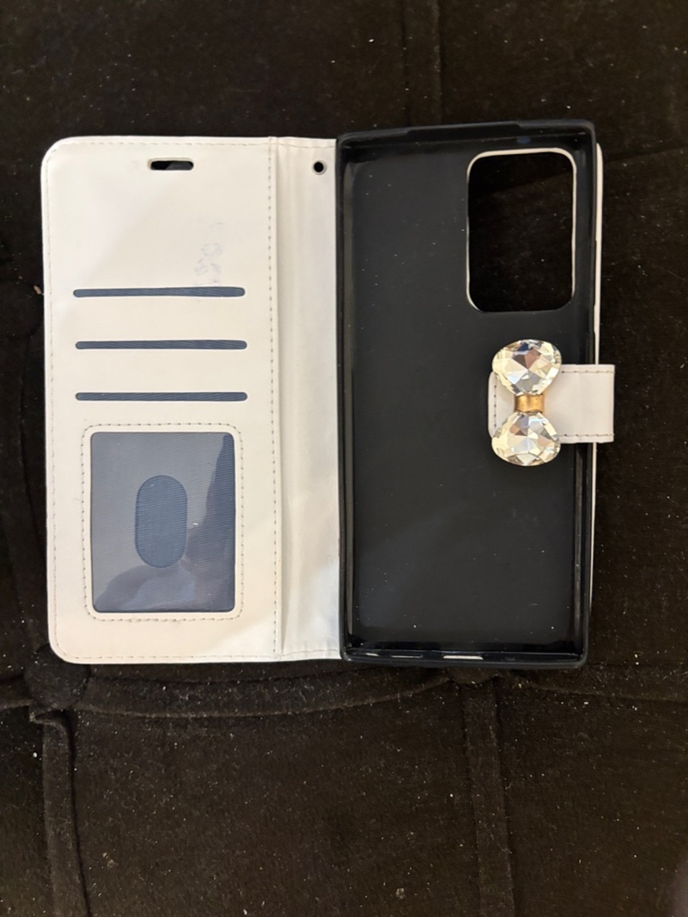 White Crystal-Embellished Wallet galaxy note 20 - Picture 2 of 3